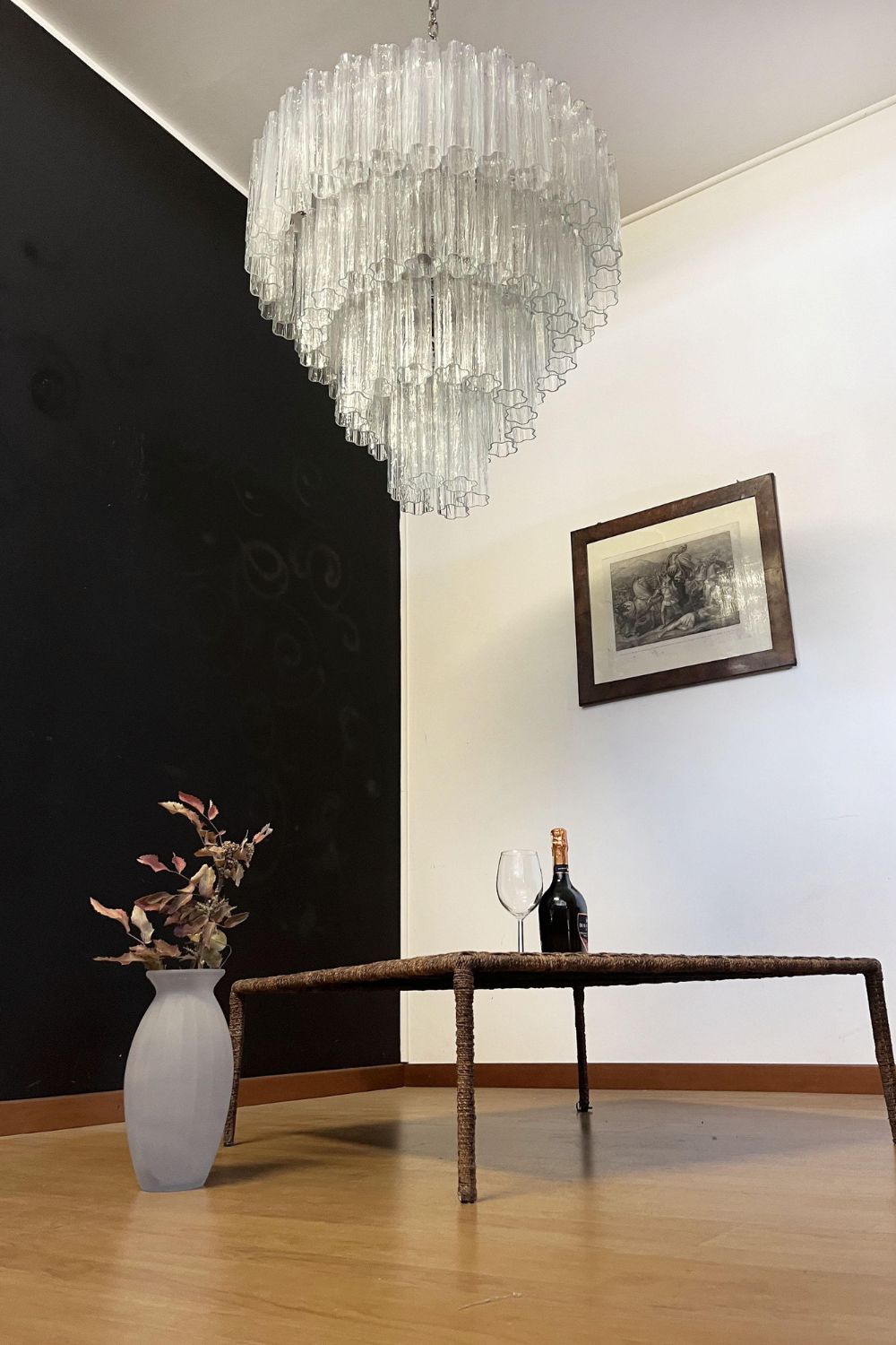 Art clear glass tiered chandelier - view 14 | everlamps