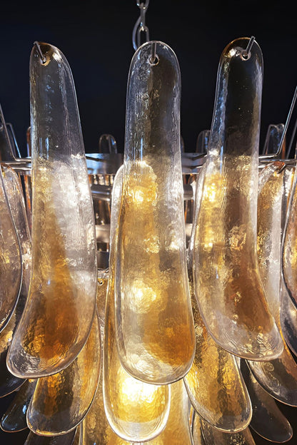 Amber Art Glass Petal Cascade Chandelier - view 14 | everlamps