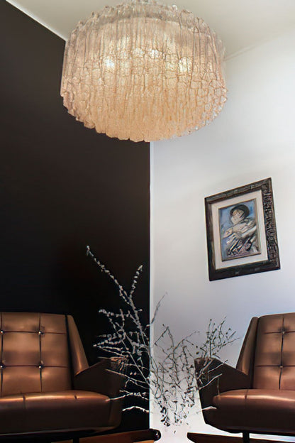 Pink Art Glass Tube Chandelier - view 3 | everlamps