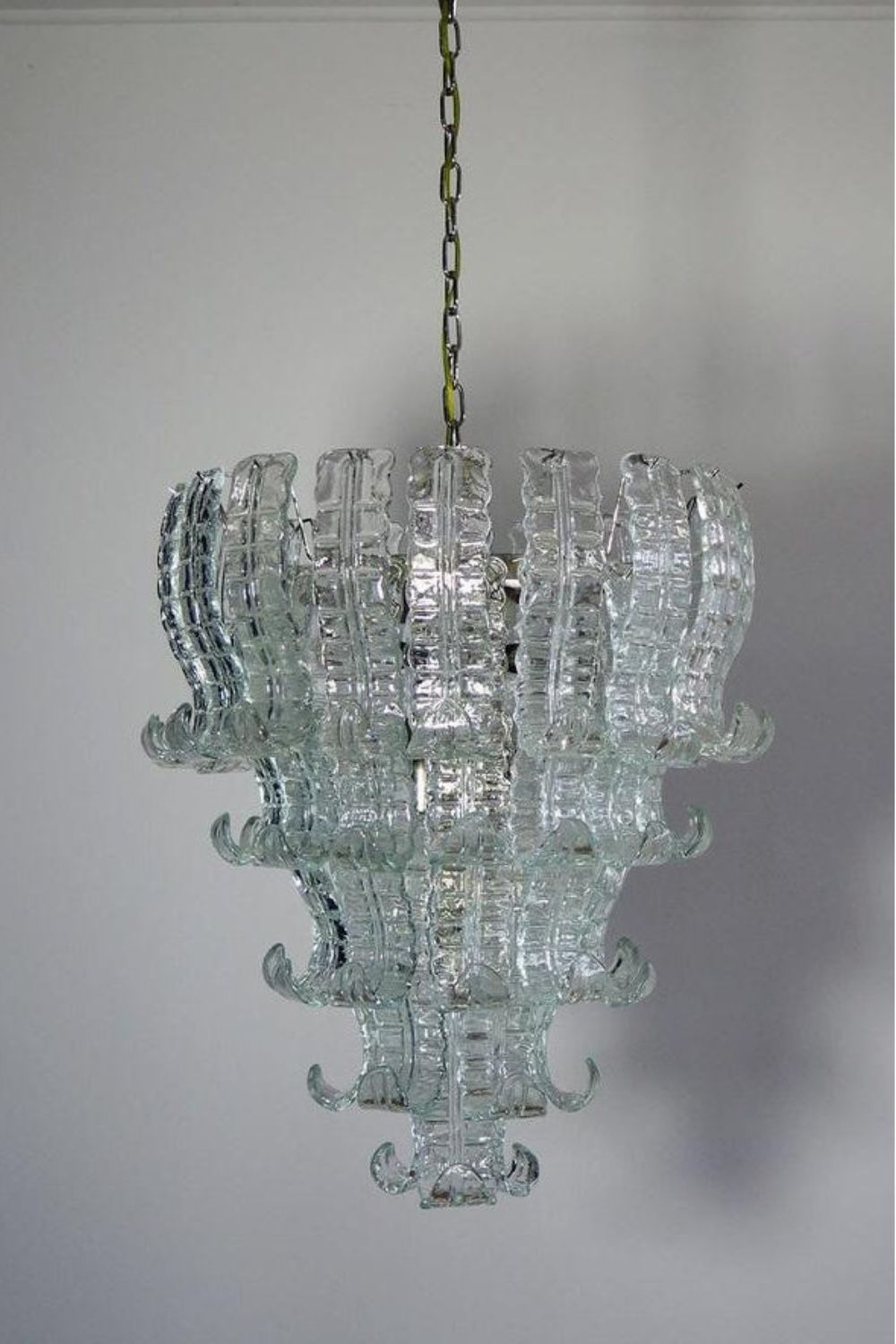 1970s Felci-Style Art Glass Tiered Chandelier - view 4 | everlamps
