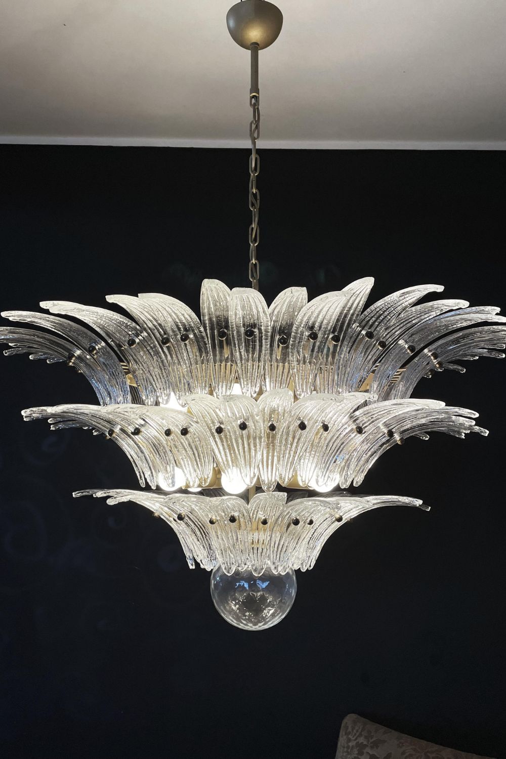 Italian Art Three-Tiered Palmette Chandelier - view 8 | everlamps