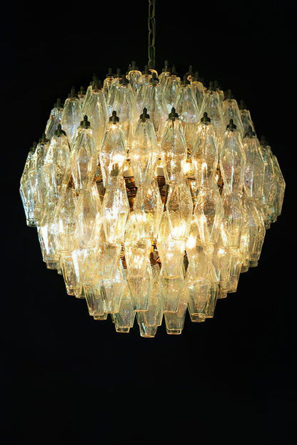 spherical Clear Art Polyhedron Glass Chandelier - view 4 | everlamps