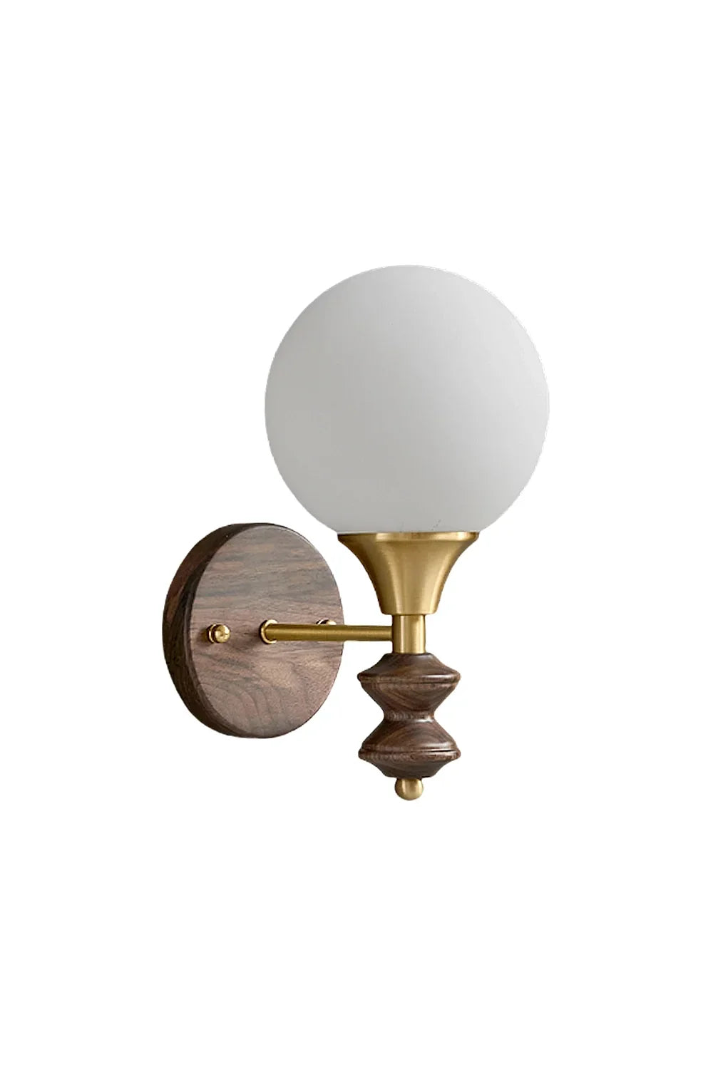 Vintage Globe Walnut Wood Wall Lamp - view 13 | everlamps