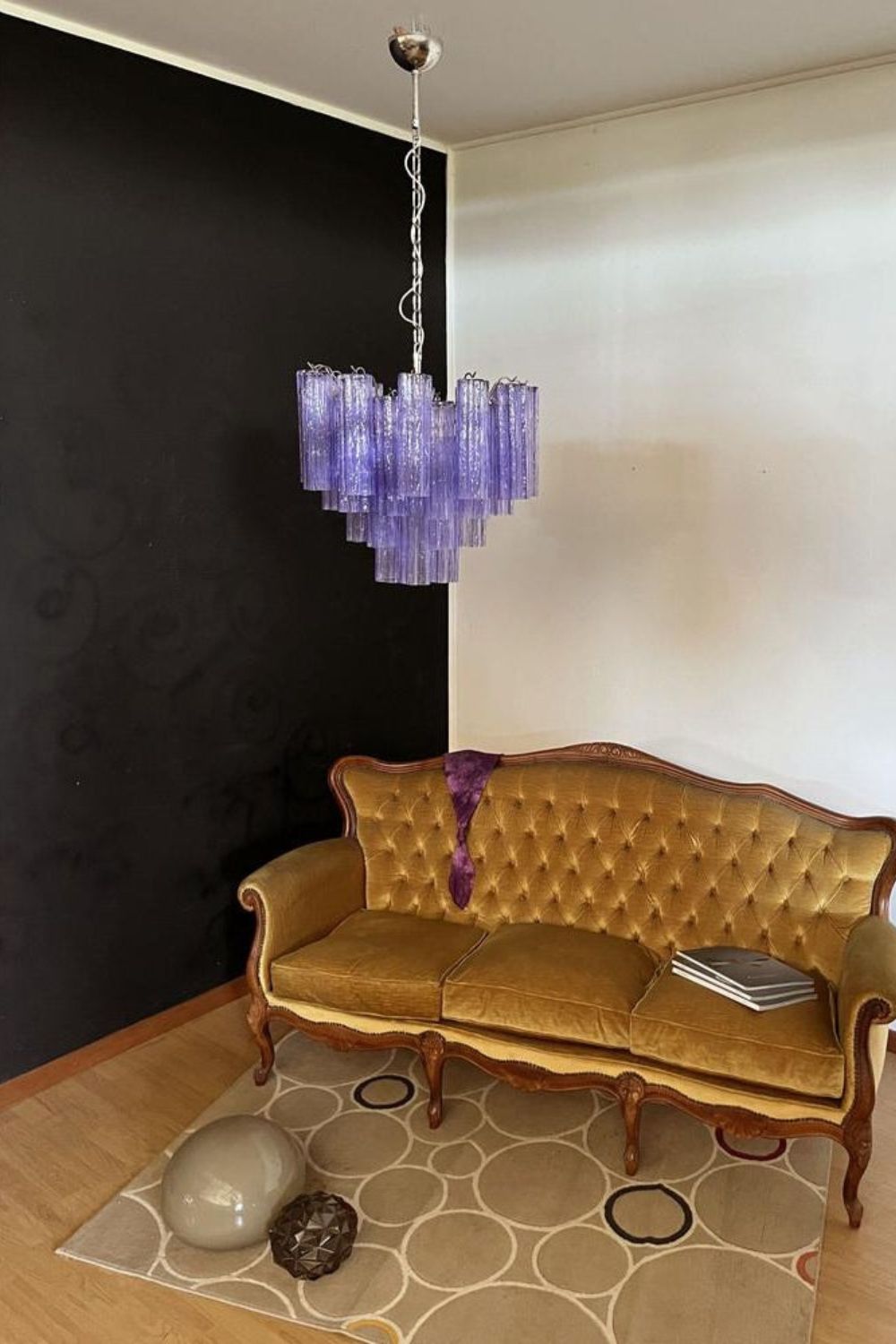 Amethyst Art Glass Pendant Chandelier - view 4 | everlamps