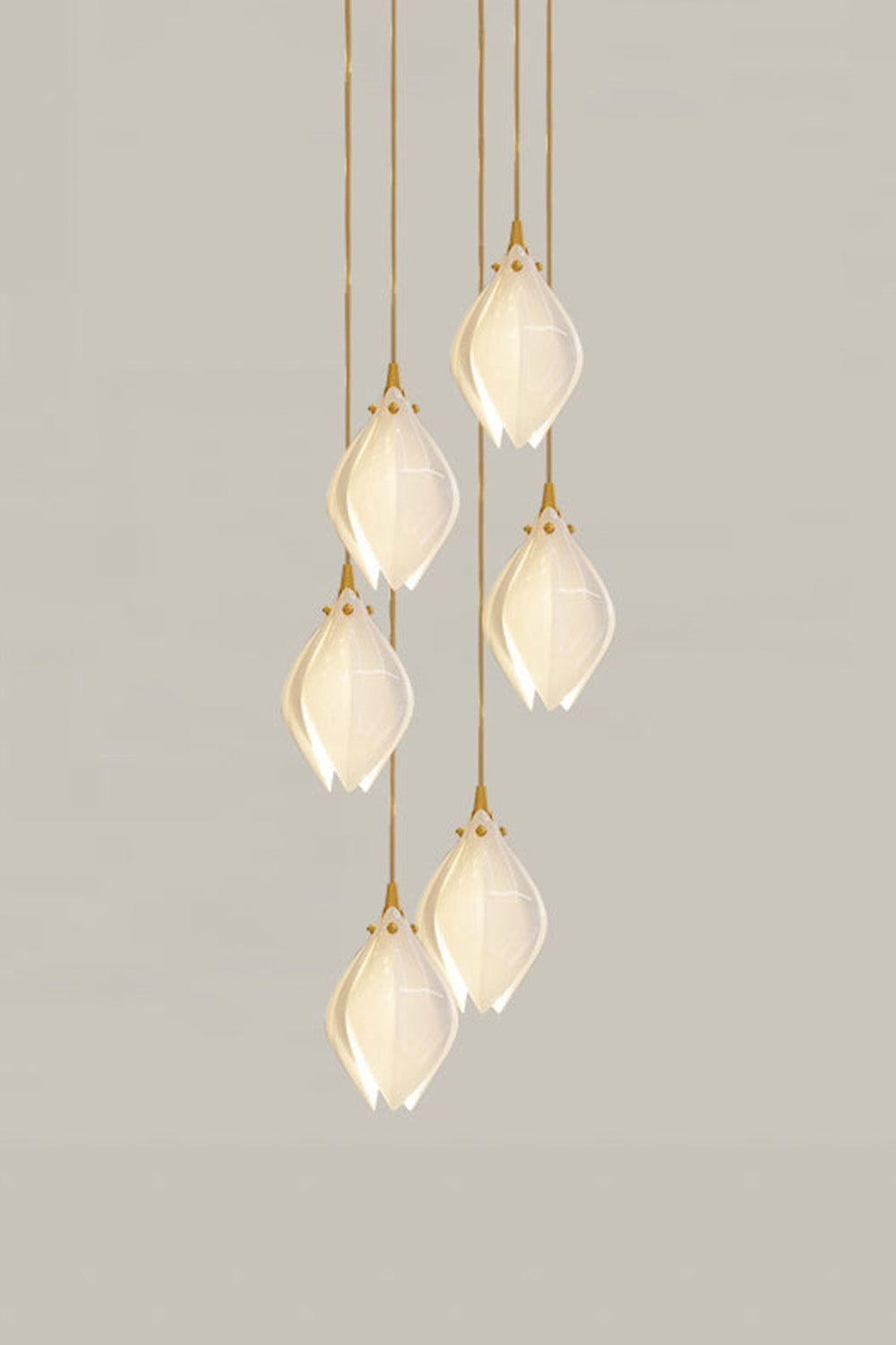 Gold Stem Ceramic Flower Chandelier - view 13 | everlamps