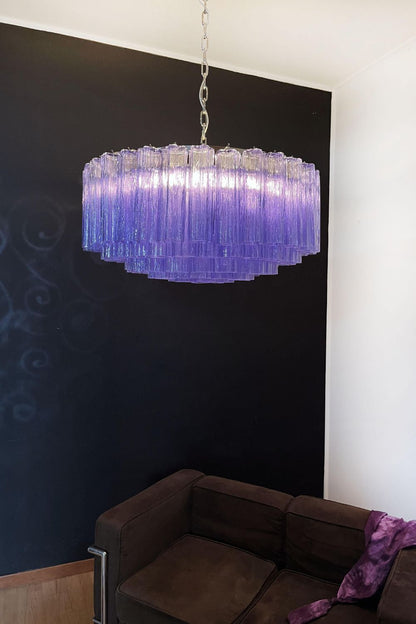 Italian Modernist Purple Art Glass Tube Chandelier - view 4 | everlamps