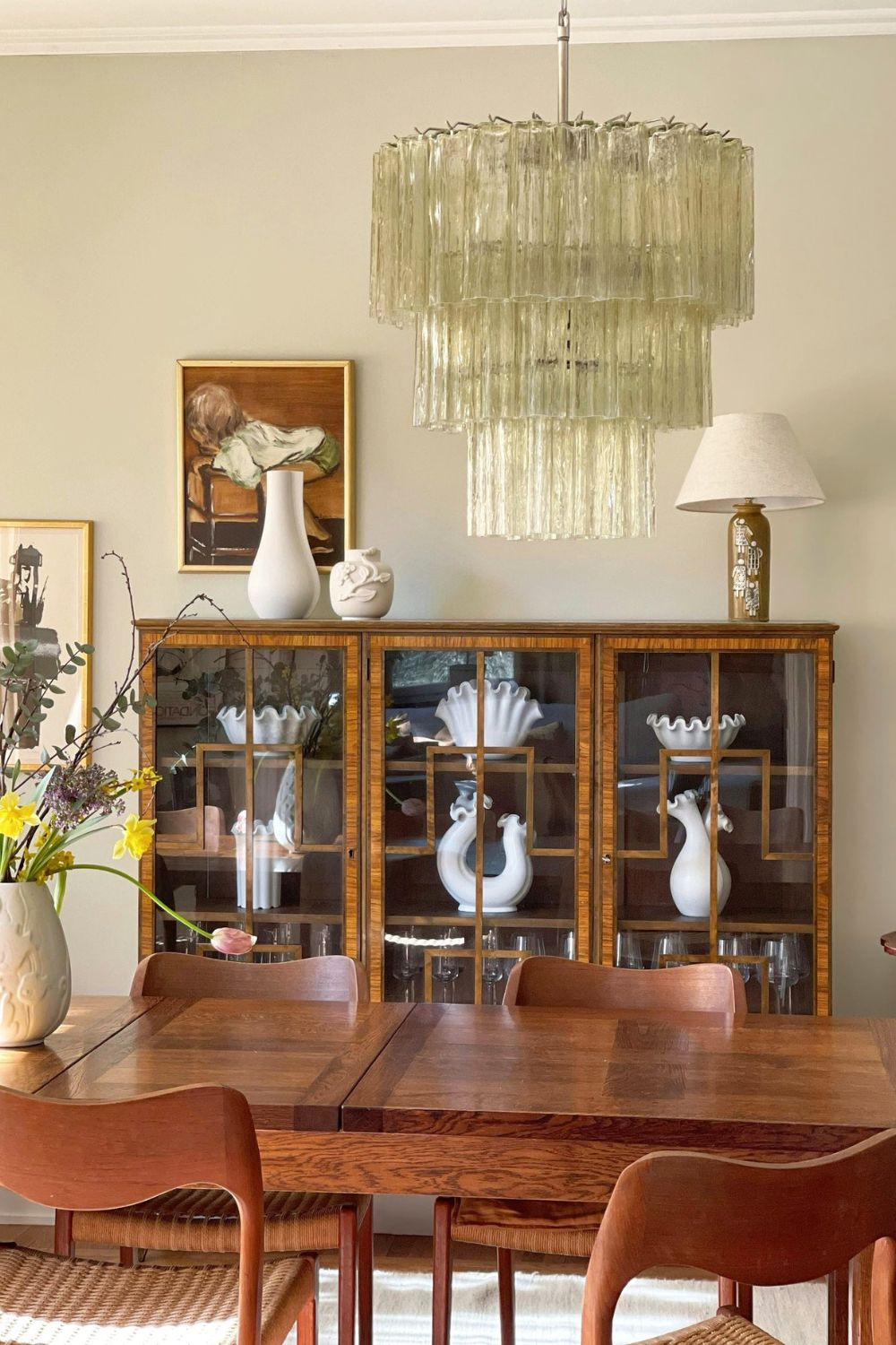 Amber Honey Art Glass Tube Chandelier - view 8 | everlamps