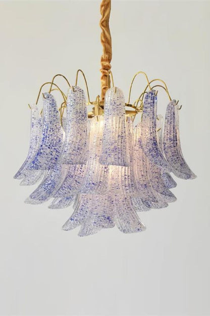Mazzega Art Petal Stained Glass Chandelier - view 4 | everlamps