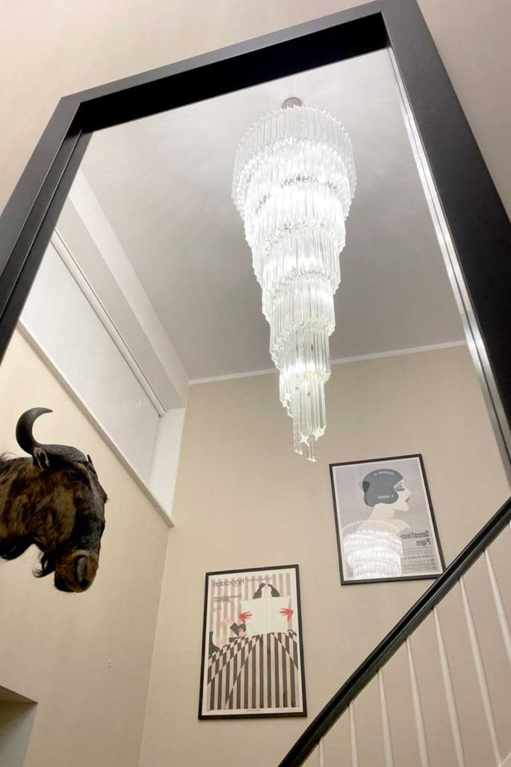 Art Style Spiral Glass Chandelier - view 5 | everlamps