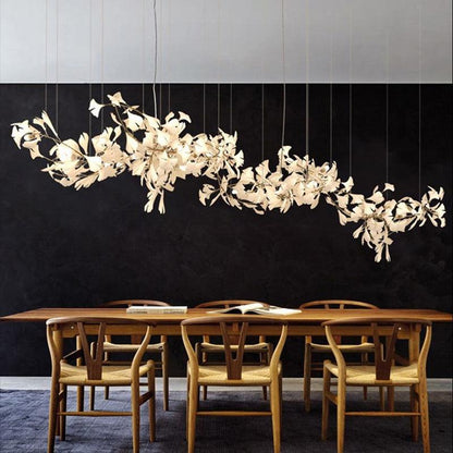 Modern Creative Ginkgo Linear Chandelier - Ineffable Lighting