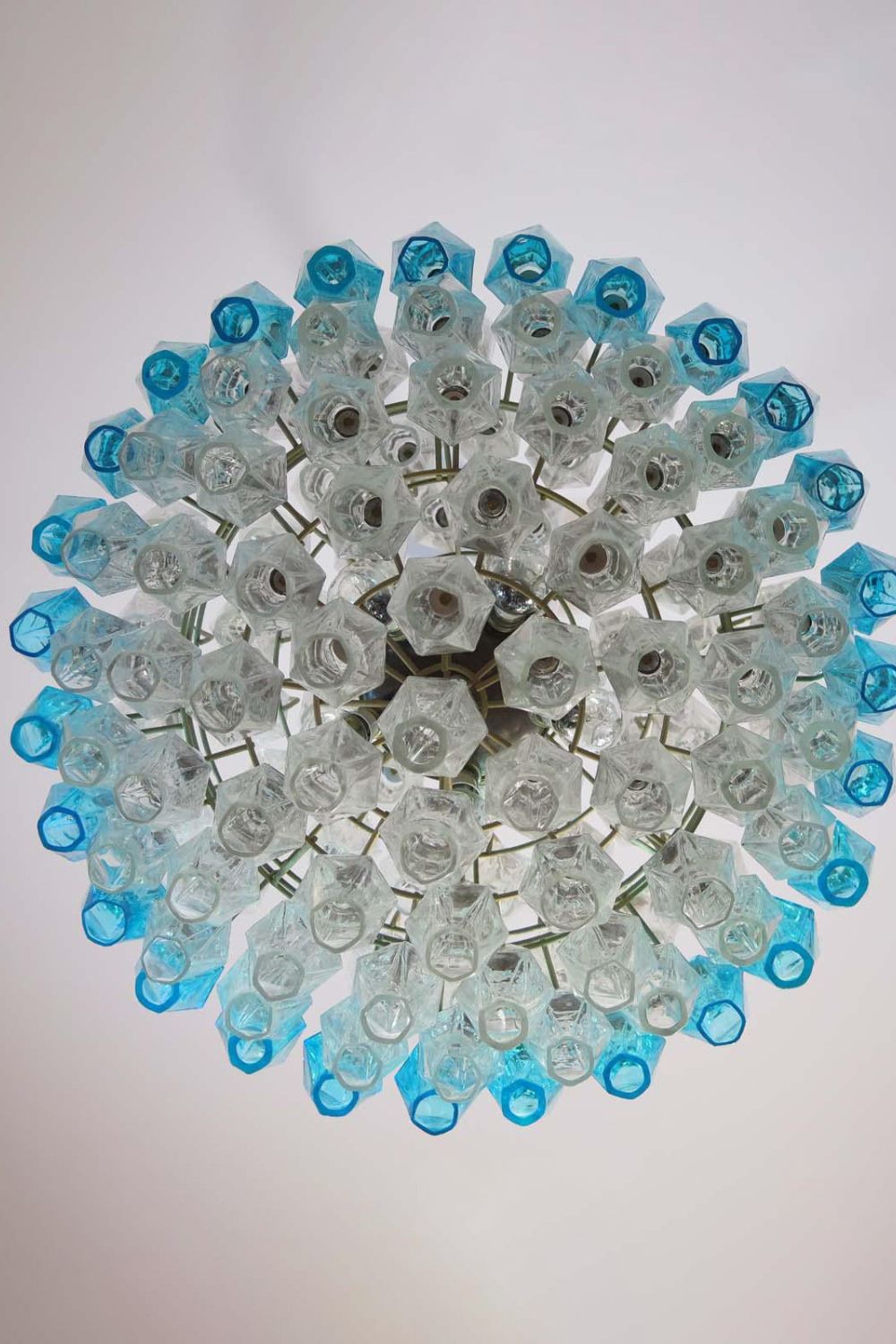 Blue and clear Art glass spherical chandelier - view 4 | everlamps