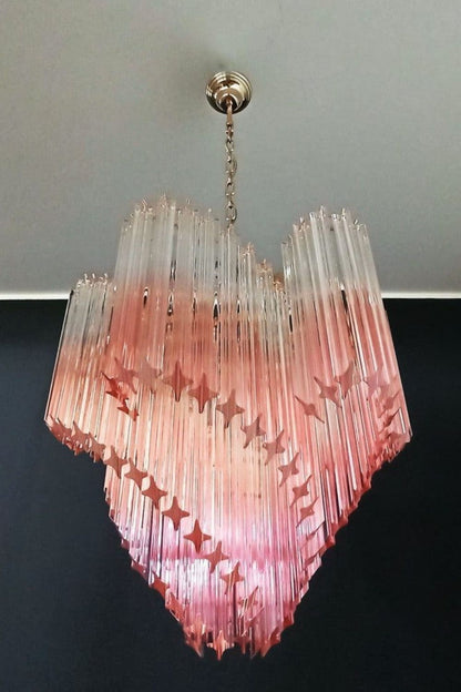 Vintage Pink Art Quadriedri Prism Chandelier - view 5 | everlamps
