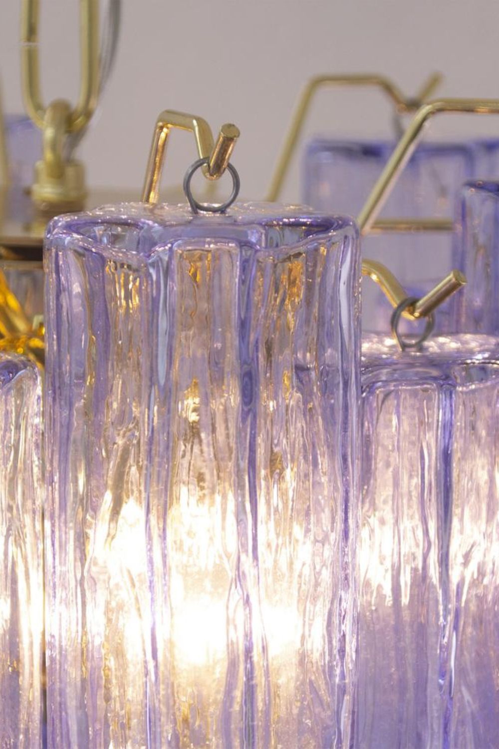Vintage Art Blue-Purple Glass Tube Chandelier - view 9 | everlamps