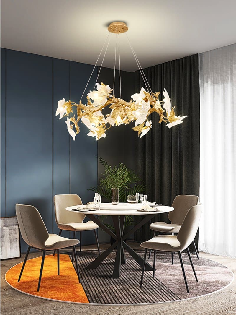 Branch Maple Leaf Crystal Chandelier