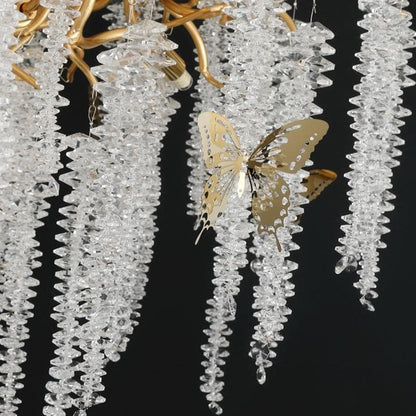 Branch Luxury Long Snowflake Crystal Chandelier