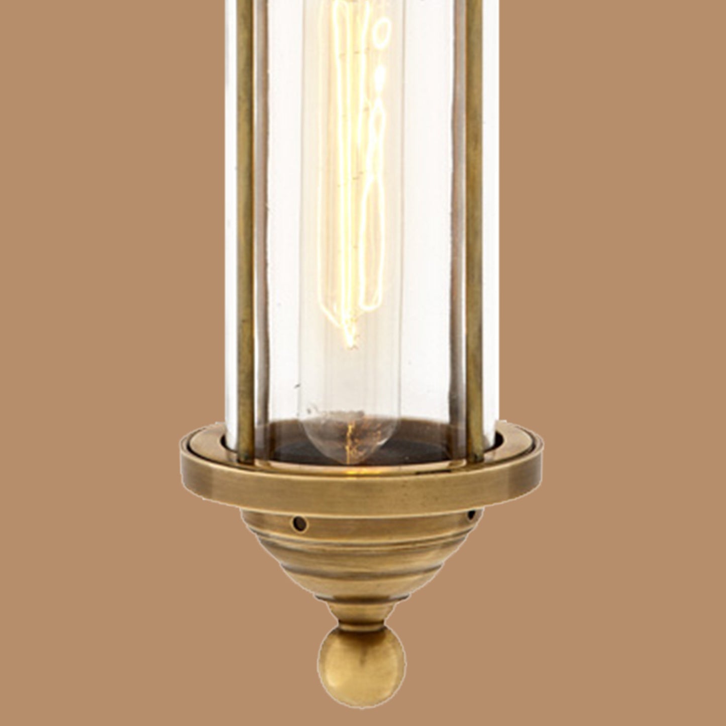 Vintage Brass Glass Wall Sconce