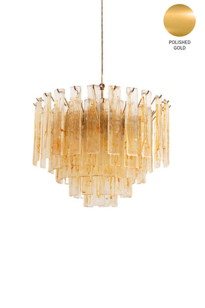 Amber Art Glass Tiered Chandelier - view 17 | everlamps