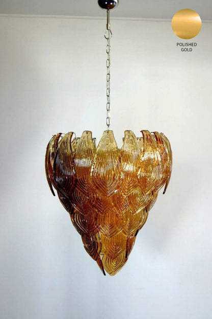 Art Style Amber Felci Glass Chandelier - view 18 | everlamps