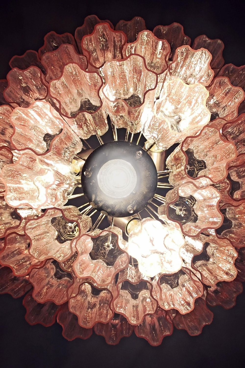 Art light pink glass tube chandelier - view 15 | everlamps