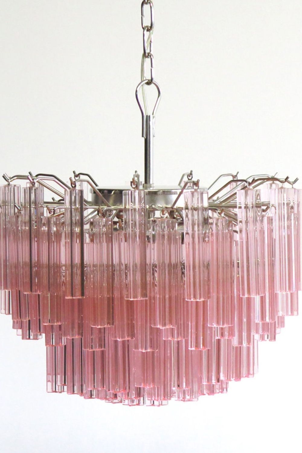 Venetian Pink Crystal Tube Art Chandelier - view 9 | everlamps