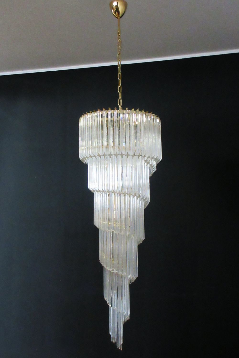Art Style Spiral Glass Chandelier - view 6 | everlamps