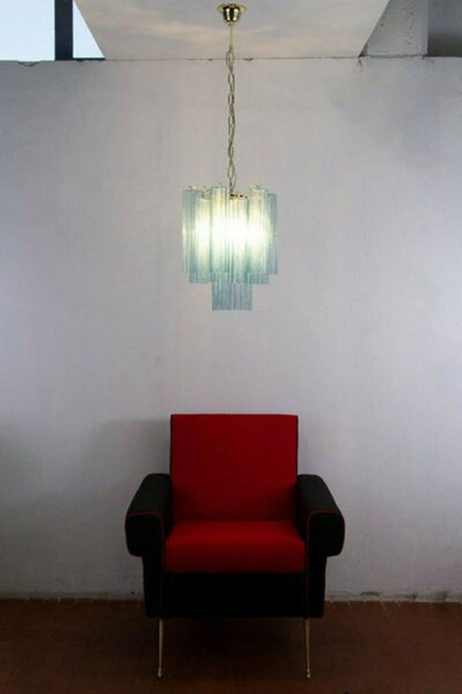Retro Suspension Lamp with Blue Art Glass Tubes - view 3 | everlamps