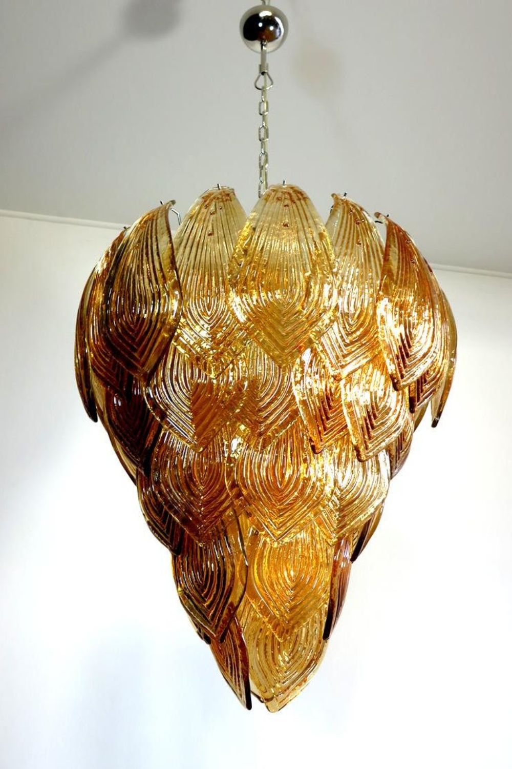 Art Style Amber Felci Glass Chandelier - view 5 | everlamps