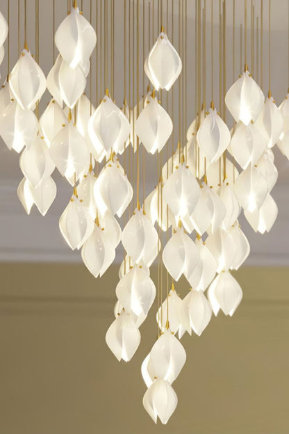 Gold Stem Ceramic Flower Chandelier - view 10 | everlamps
