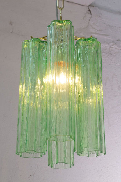 Italian Green Glass Tube Chandelier - view 6 | everlamps