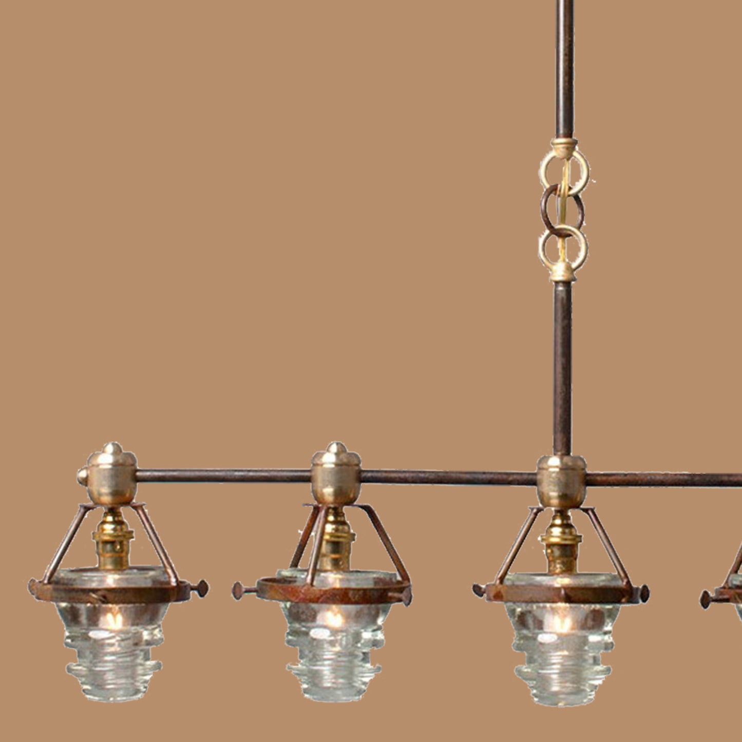 Industrial Linear Glass Pendant Chandelier