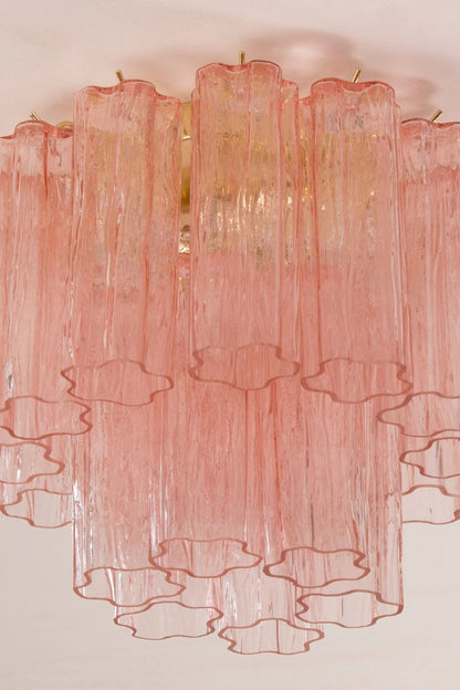Vintage Pink Murano Tronchi Glass Ceiling Light - view 5 | everlamps