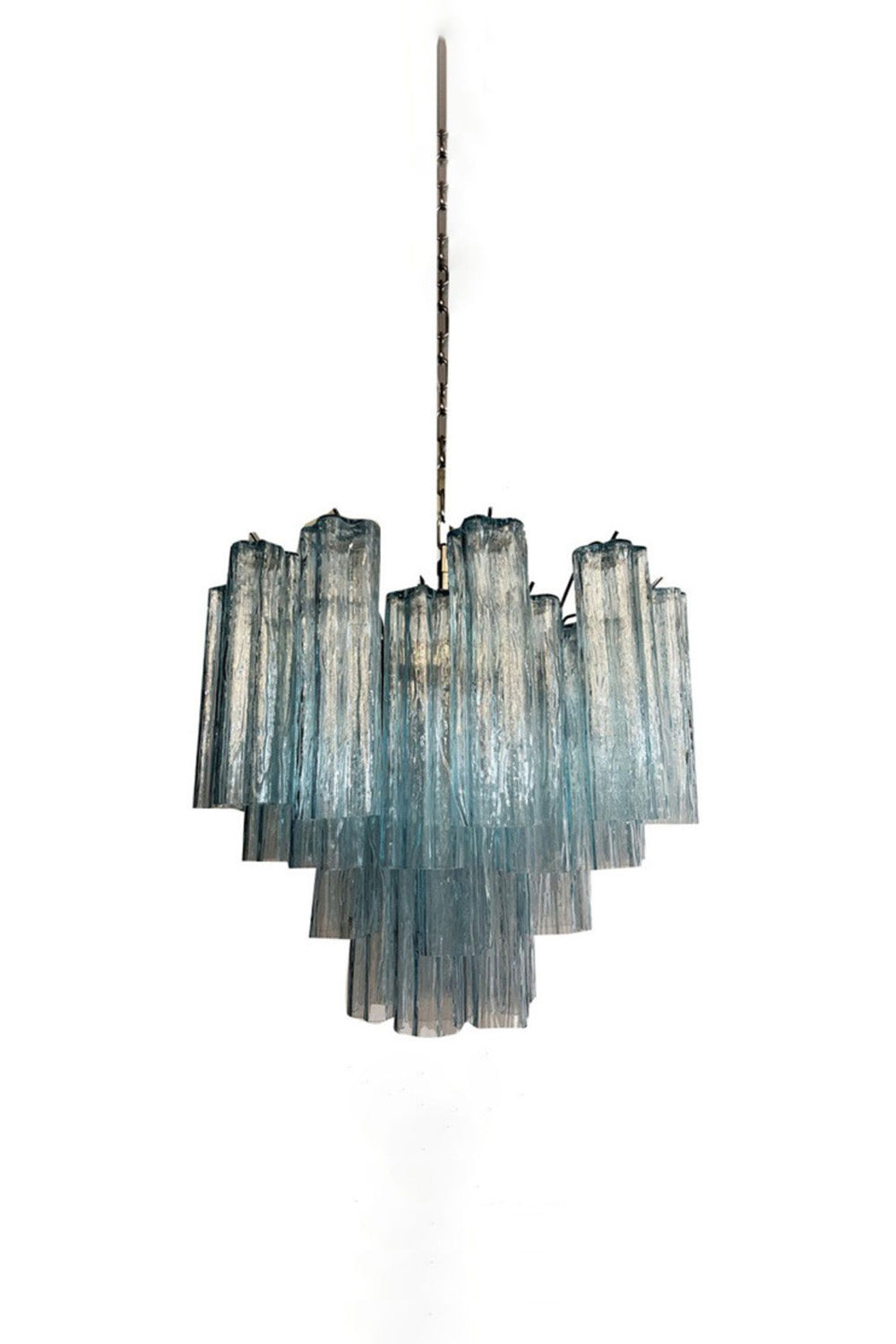 1990s Art blue glass tube chandelier | everlamps