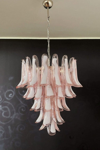 Art Blush Pink Glass Petal Chandelier - view 5 | everlamps