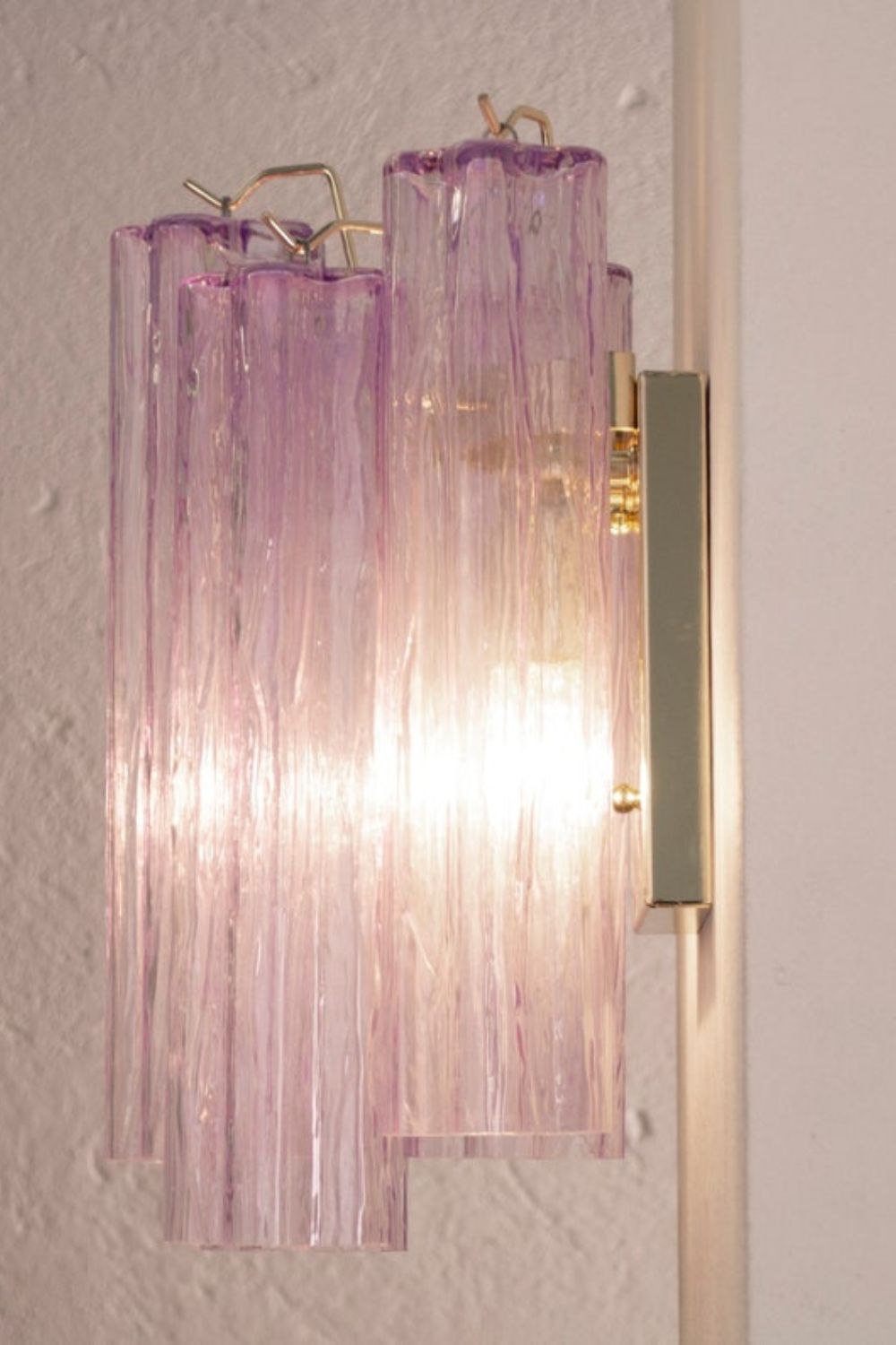 Handcrafted Art Violet Glass Wall Lamp - view 3 | everlamps