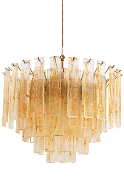 Amber Art Glass Tiered Chandelier - view 4 | everlamps