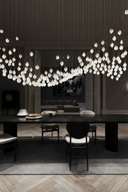 Gold Stem Ceramic Flower Chandelier - view 14 | everlamps