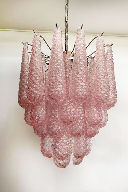 Pink Art Glass Teardrop Chandelier - view 5 | everlamps