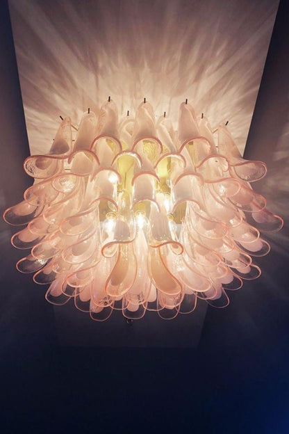 1990s Italian Art Pink Flower Chandelier - view 2 | everlamps