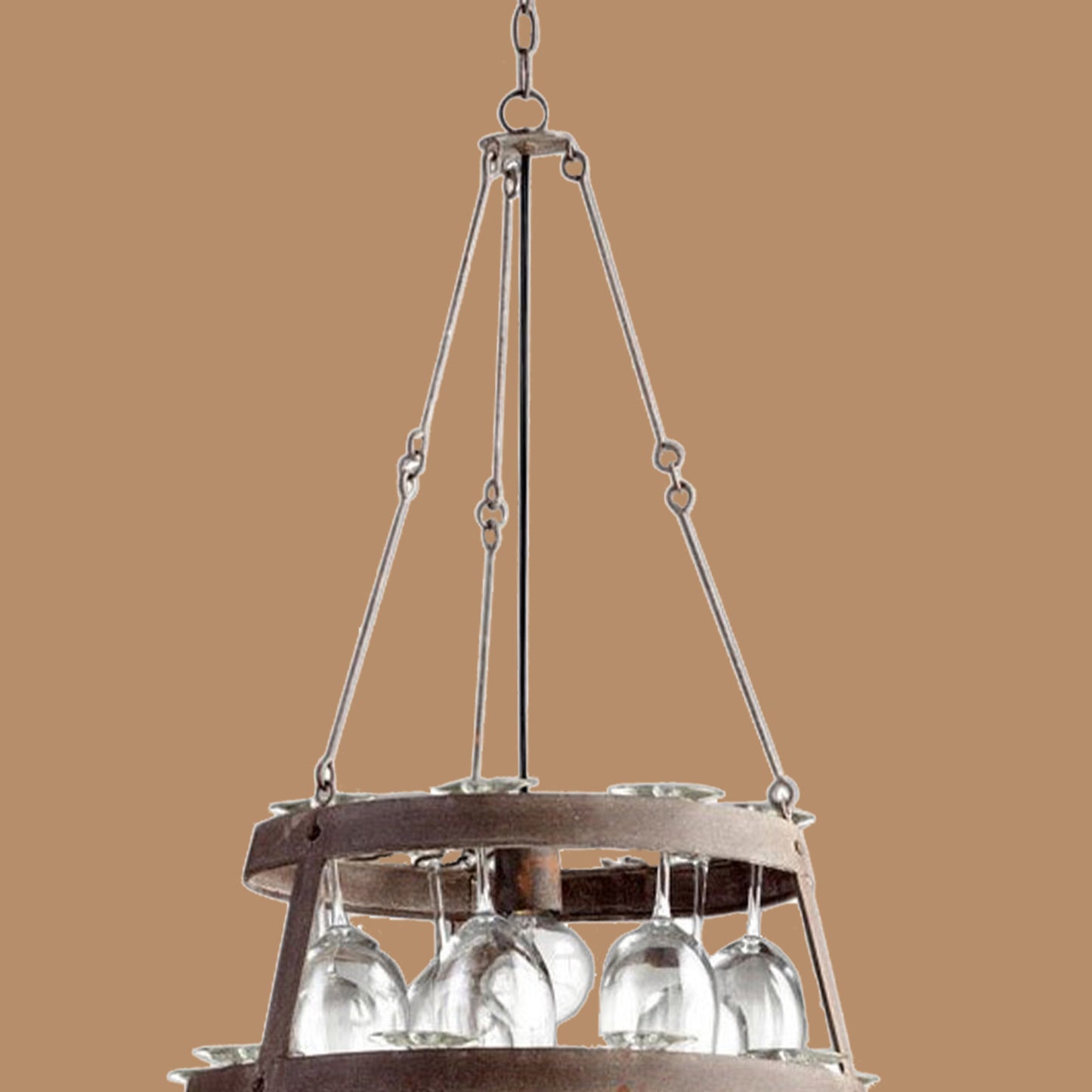 Rustic Wine Glass Chandelier