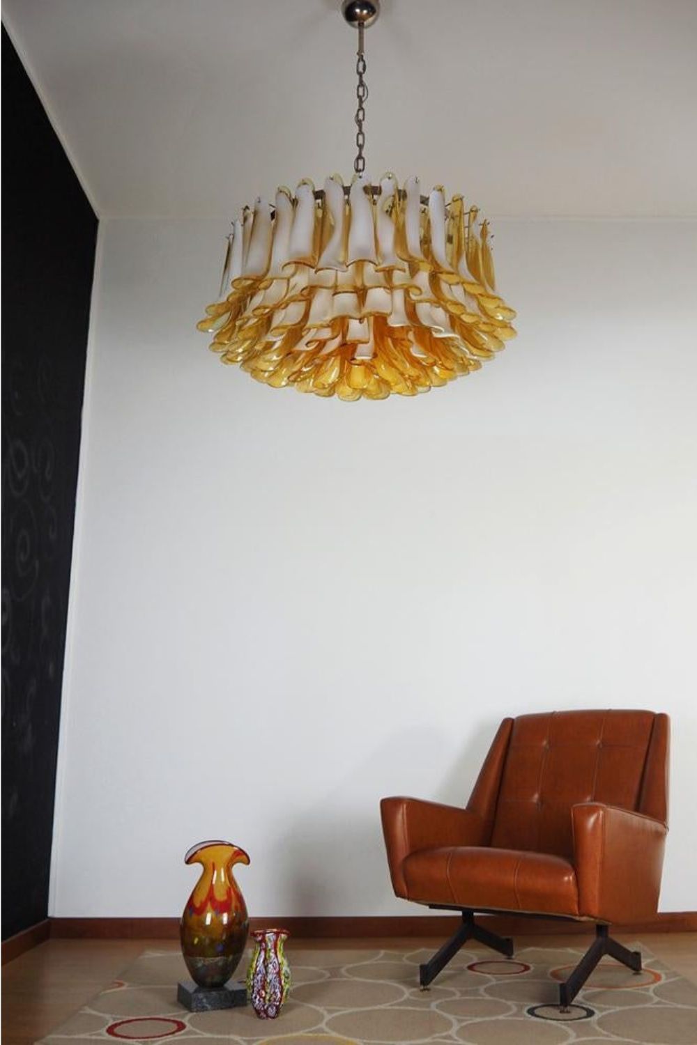 Amber Art Glass Petal Chandelier - view 10 | everlamps