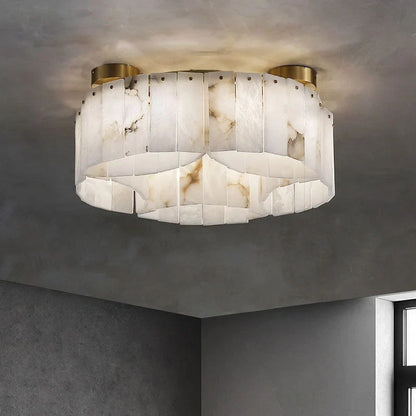 Contemporary Alabaster Flush Mount Ceiling Lamp