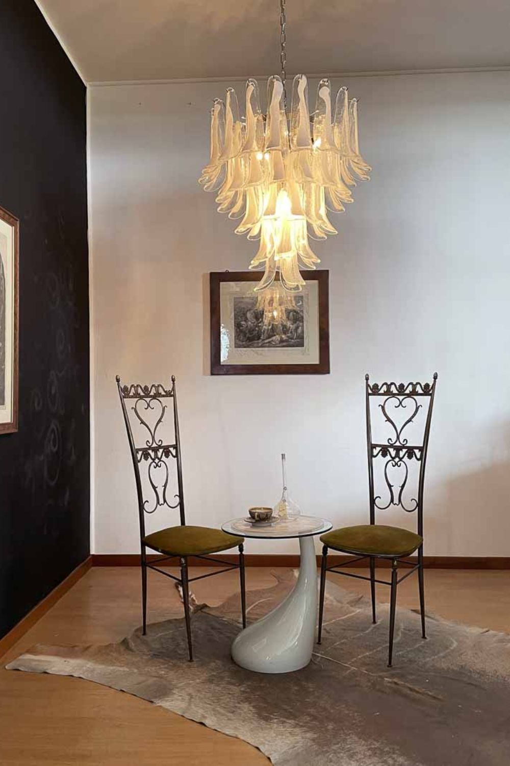 Clear Art Glass Petal Chandelier - view 2 | everlamps