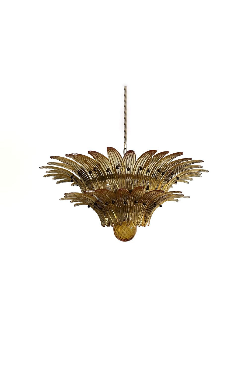 Amber Art Glass Palmette  Chandelier | everlamps