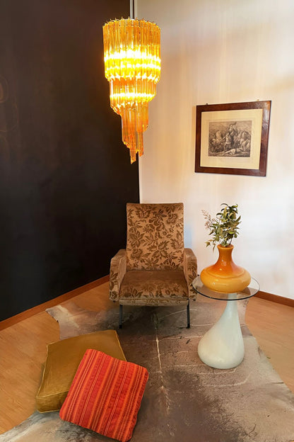 Amber Murano Glass Prism Spiral Chandelier - view 2 | everlamps