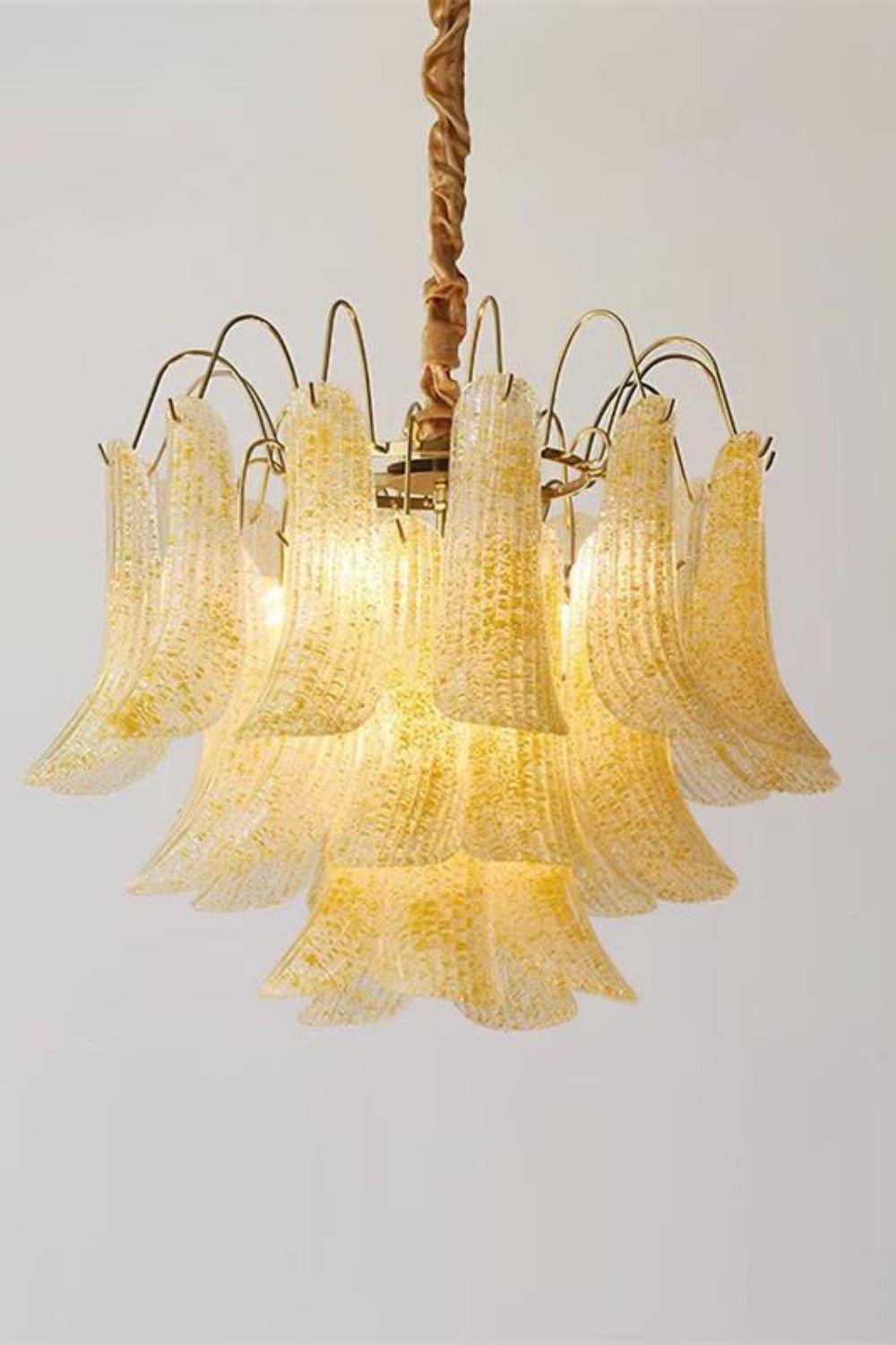 Mazzega Art Petal Stained Glass Chandelier - view 6 | everlamps