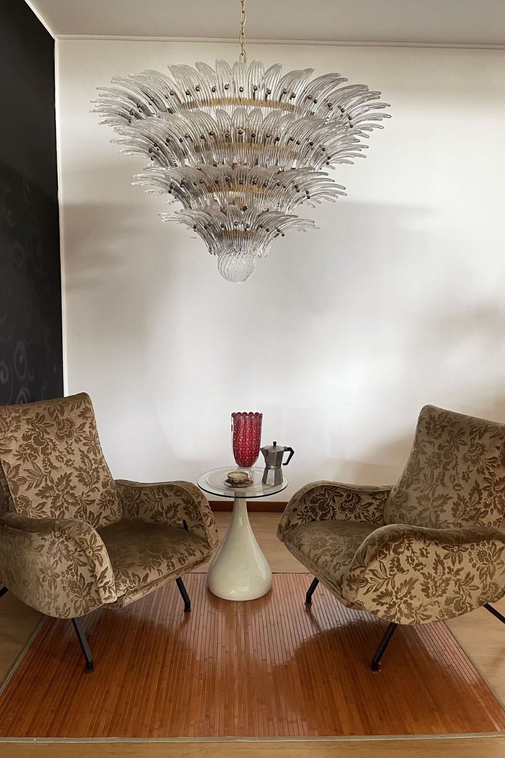 Art Palm Leaf 4-Tier Clear Glass Chandelier - view 2 | everlamps