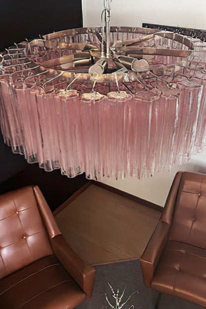 Pink Art Glass Tube Chandelier - view 9 | everlamps