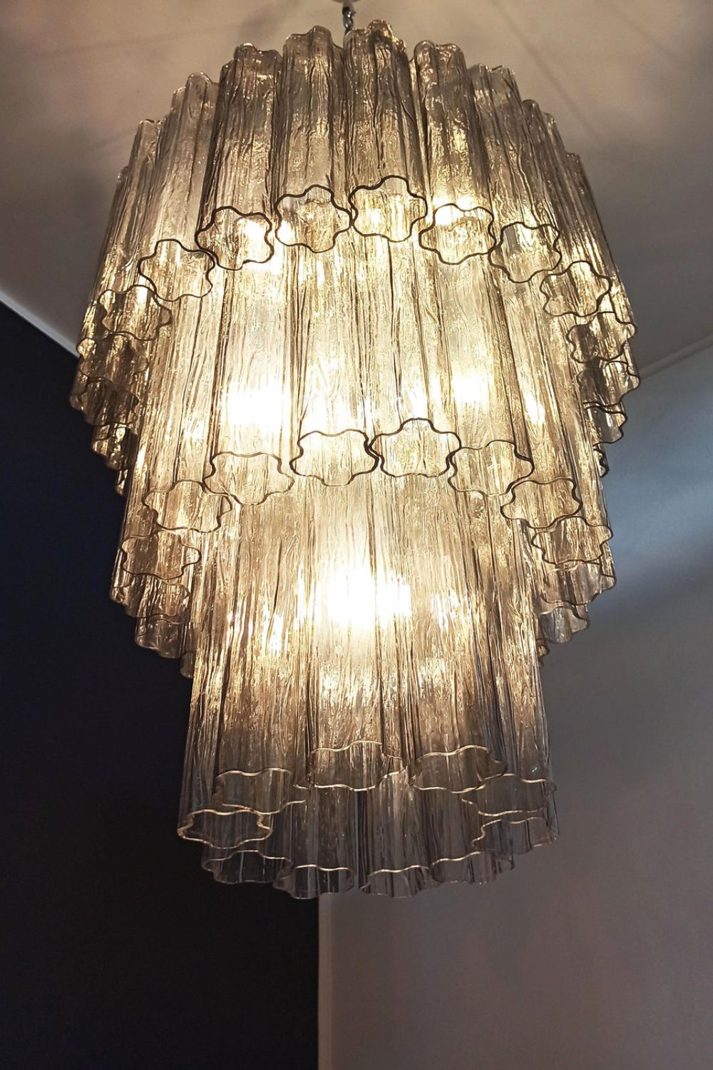 Art Smoked Glass Tube Chandelier - view 11 | everlamps