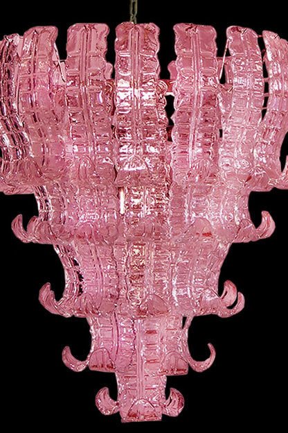 Art pink glass Felci chandelier - view 9 | everlamps