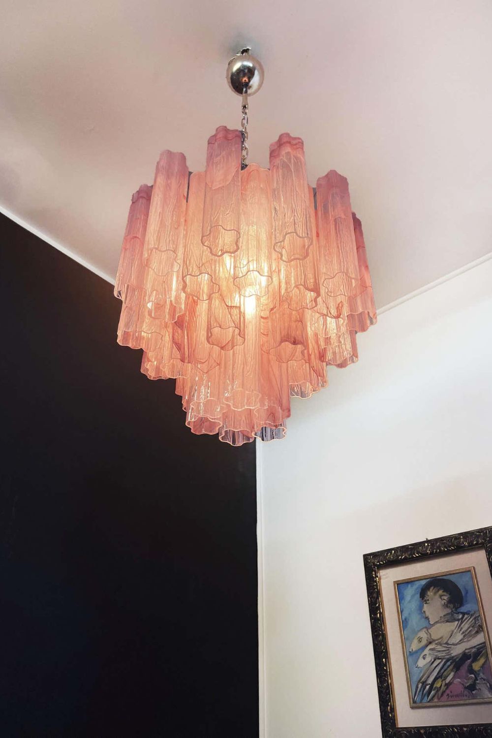 Pink Art Glass Tree Branch Chandelier - view 10 | everlamps